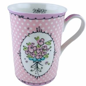 Woman of Worth 2007 Pink Coffee Cup Christian Arts Flower Bouquet Narrow Y2K